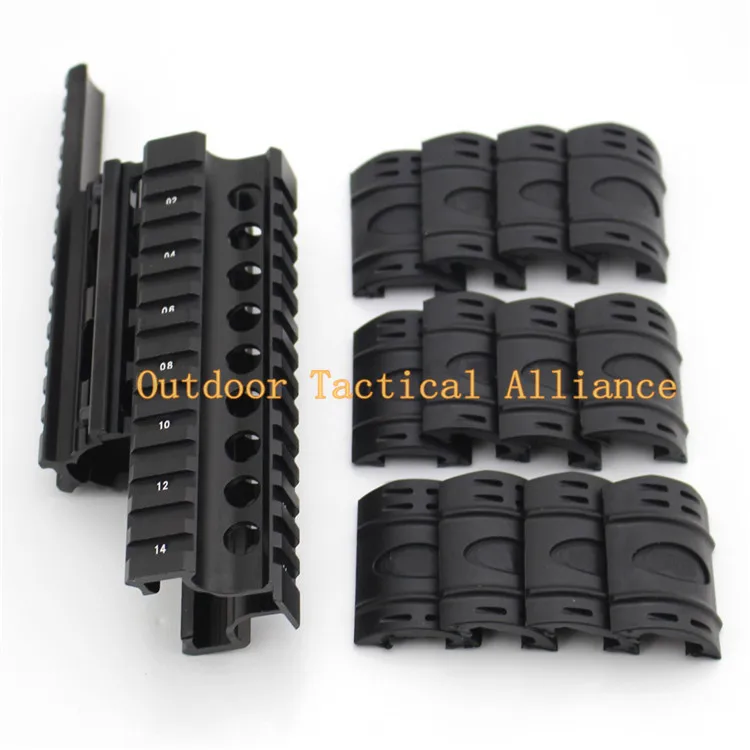 Airsoft Tactical AK 74U Airsoft Quad Ris Rail Scope Mount Handguard Rail 12 шт. Picatinny Чехлы для охоты аксессуары для стрельбы