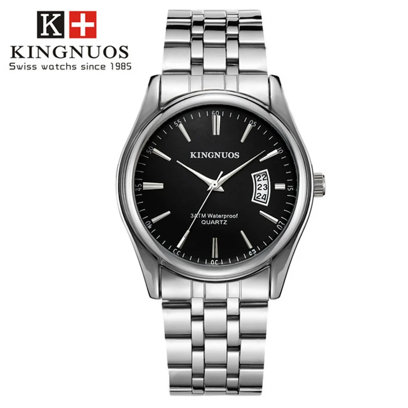 Relogio Masculino часы для мужчин лучший бренд класса люкс бизнес часы для мужчин сталь водонепроницаемый мужской часы Дата Час Hodinky Reloj Hombre - Цвет: Silver Black