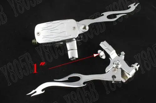 Chrome Flame 1&quot Handlebar Brake Clutch Levers Reservoir For Yamaha VStar 400 650 1100 1300 Virago Xv 250 535 750 Road Star | Автомобили