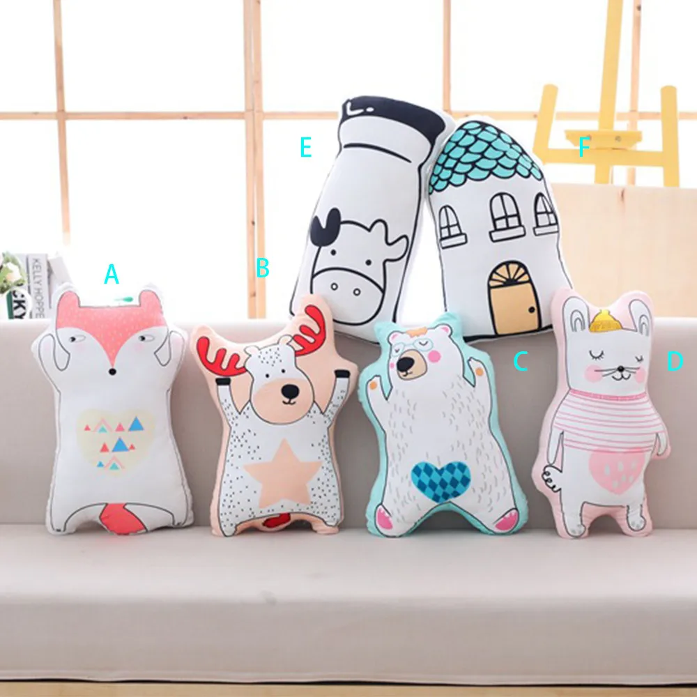 

Cotton Cloth Art Cartoon SofaPillow Duplex Printing Animal Pattern Pillow pillow covers decorative throw pillow case dropship