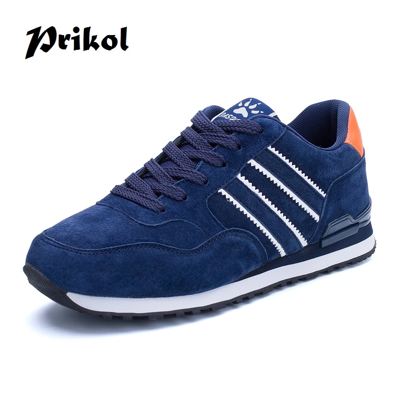 

Prikol Luxury Brand Men Tennis Shoes LightWeight Flexible Suede Leather Sports Shoes Wearable High Quality Sneaker Zapatillas