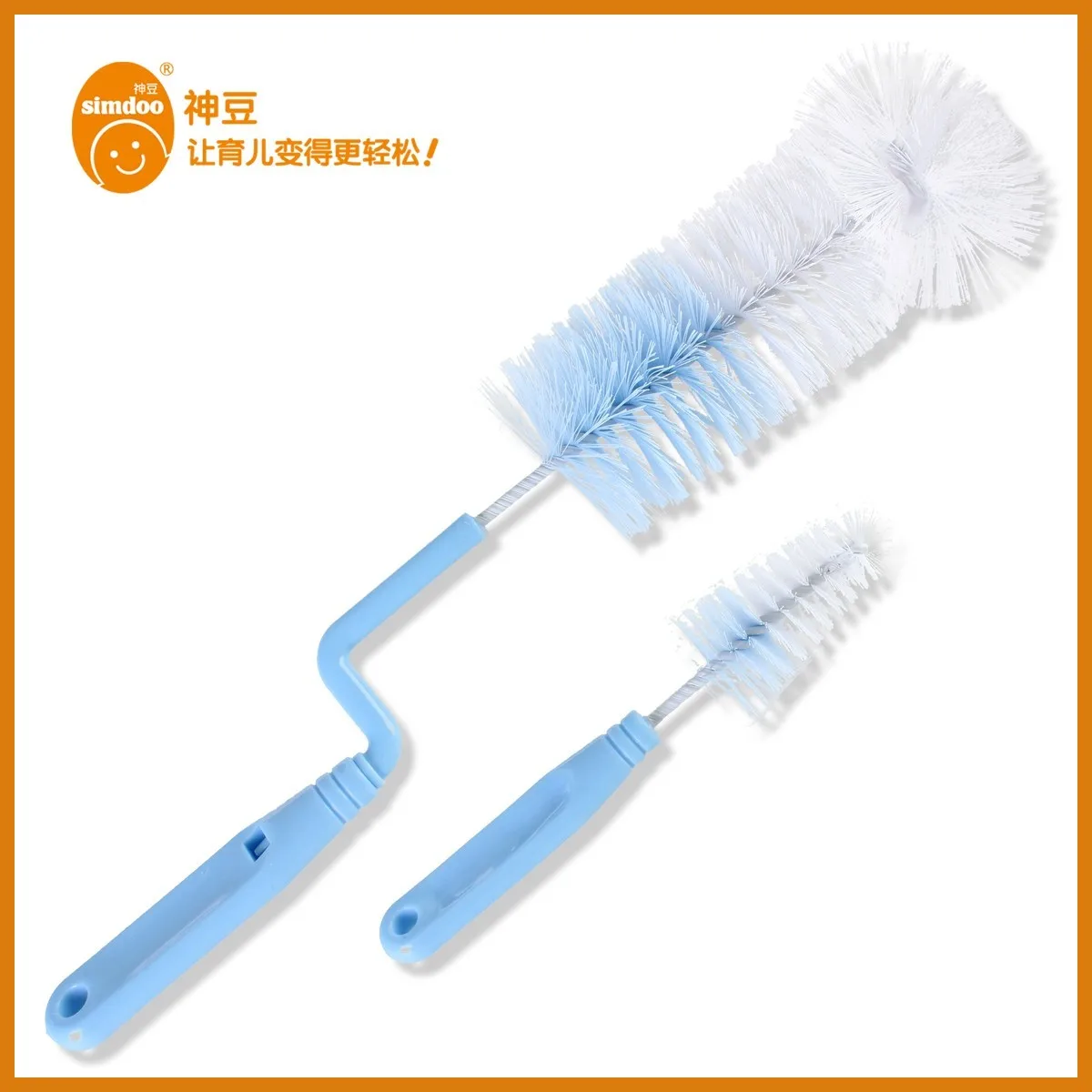 Baby bottle brush nylon rotating bottle nipple brush bottle cleaning brushin Bottle Brushes