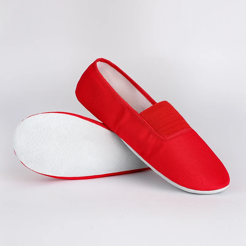 USHINE EU22-45 upgraded Red Canvas Slippers Teacher Gym Indoor Exercise Fitness Yoga Ballet Dance Shoes Children Girls Woman Man