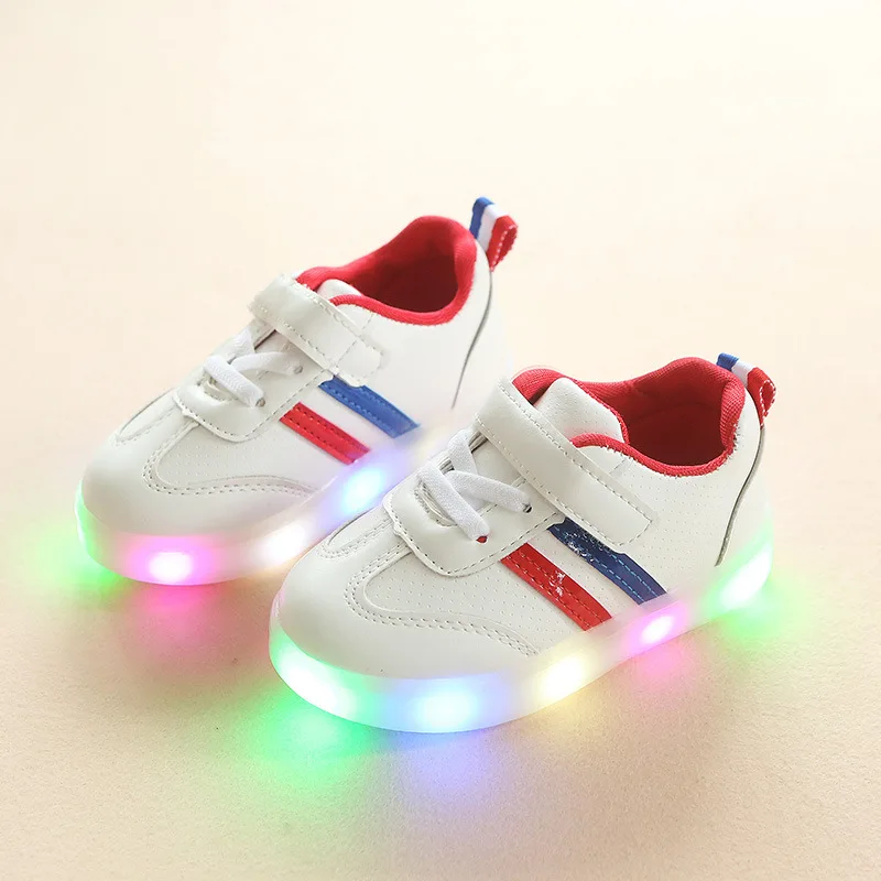 

New New solid candy color soft LED shoes for girls boys high quality light fashion baby sneakers glowing baby casual shoes