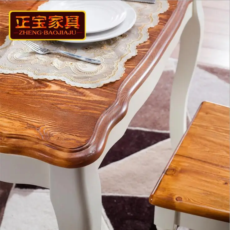 Antique Style Italian Dining Table, 100% Solid Wood Italy Style Luxury marble Dining Table Set o1107