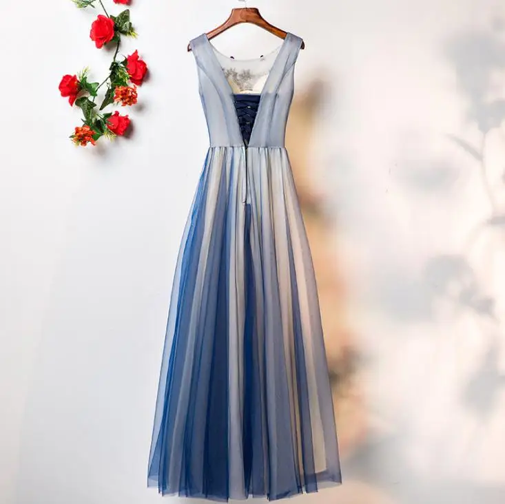 VENSANAC V Neck Flowers Appliques Long A Line Evening Dresses 2018 Elegant Lace Embroidery Tulle Party Prom Gowns VENSANAC V Neck Flowers Appliques Long A Line Evening Dresses 2018 Elegant Lace Embroidery Tulle Party Prom Gowns