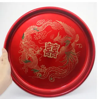 

Event & Party Supplies wedding products wedding gold dragon tea candy dish fruit dish tray