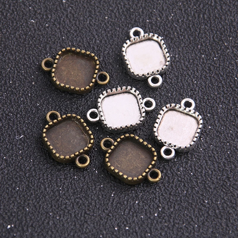 12pcs 13*23mm two color Geometry Style Square Cabochon Base Setting Charms Pendant | Украшения и аксессуары