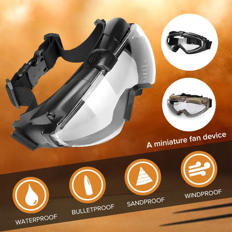 

Military Airsoft Tactical Goggles Shooting Glasses Anti-Fog Protective Eyewear with Fan Paintball Goggles
