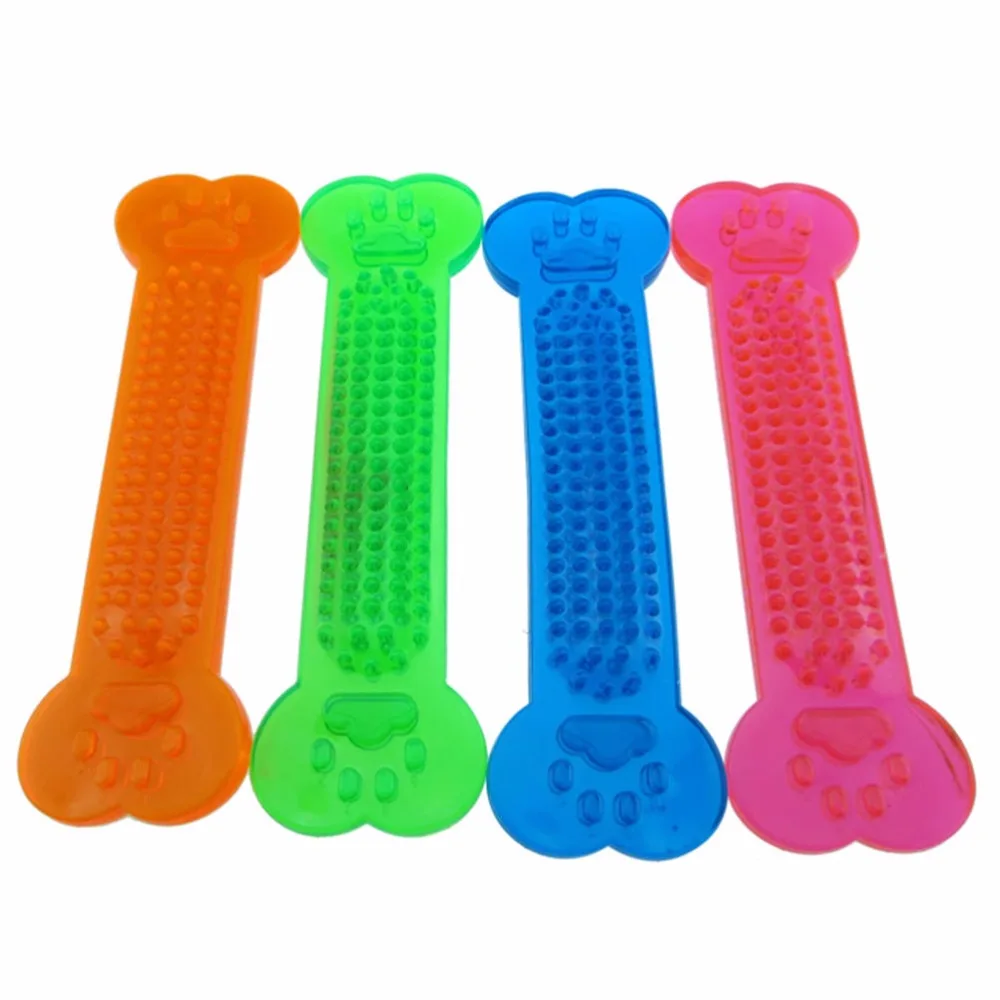 Dog Toys Colorful Bone Design Soft Dog Toys Squeeze Squeaky Faux Bone