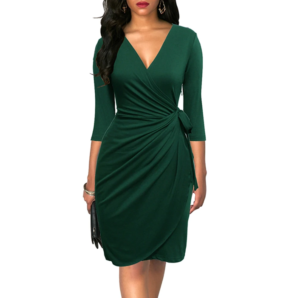 dark green dress front