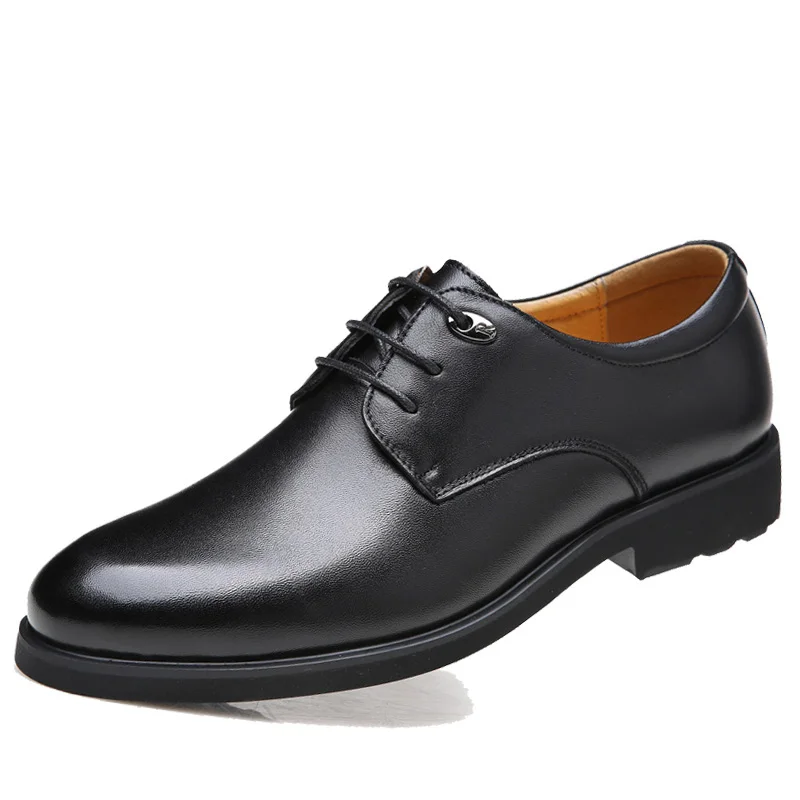 

2016 High Quality Genuine Leather Men's Oxfords Round Toe Lace up Platform British Designer Dress Wedding Flats Shoes