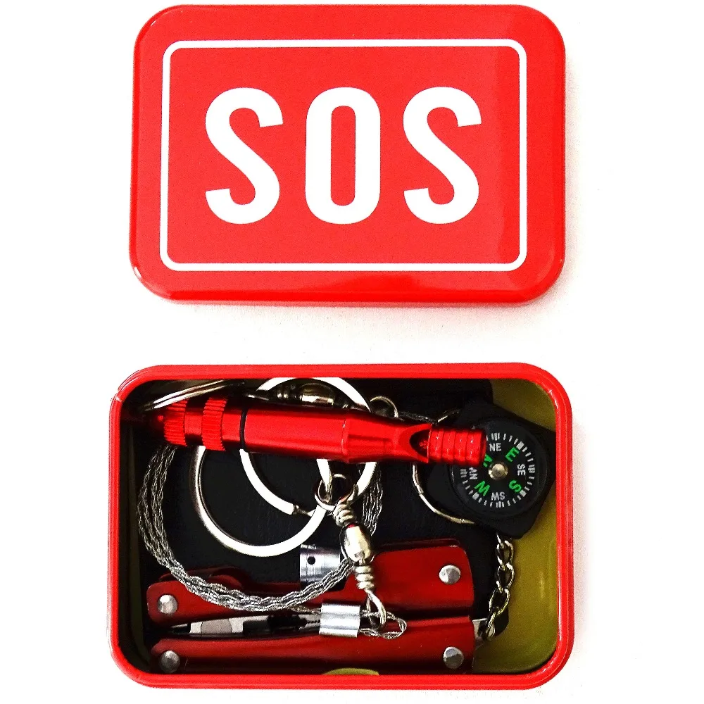 

Outdoor Hiking Camping Tools Emergency Tool Set Multi-function Wildlife SOS Tool Box Travel Kit Survival Camping Equipment Gear