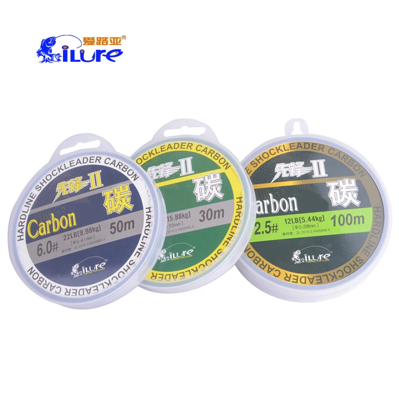 

iure 30m 50m 100m 0.8#-14# 100% Carbon Fishing Line Fluorocarbon Transparent Monofilament Floating Nylon Fish Lines Tackle