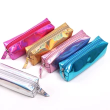 Iridescent Laser Pencil Case Quality PU School Supplies Bts Stationery Gift Pencilcase School Cute Pencil Box Bts School Tools