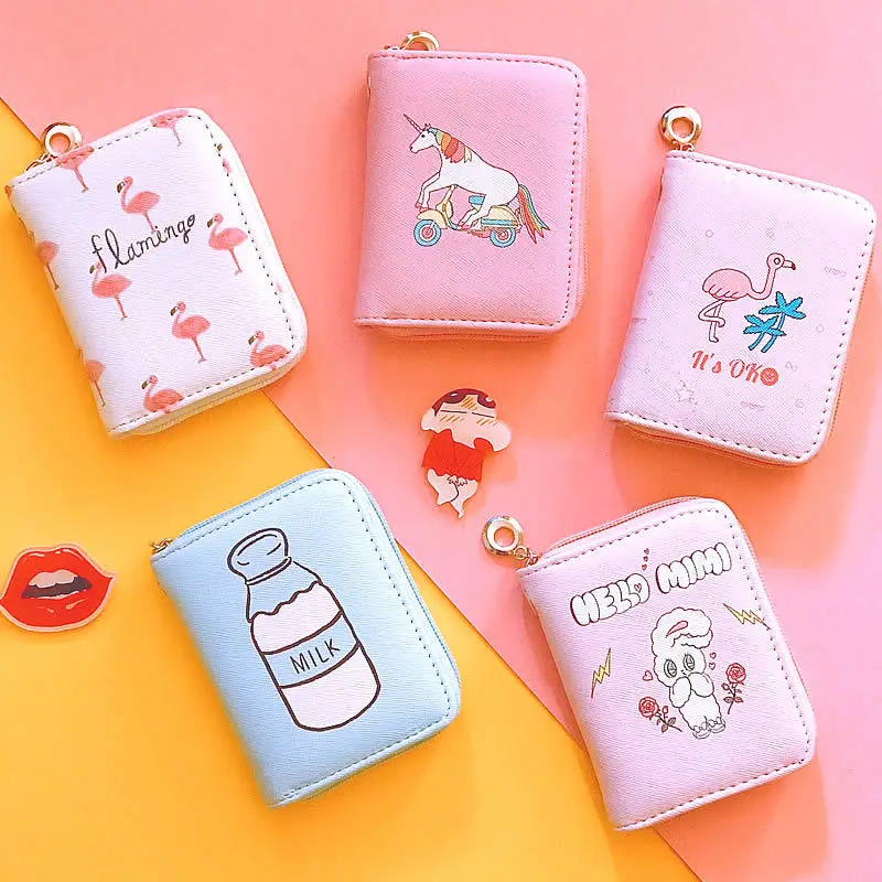 

High Quality Animal Prints Purse PU Leather Girls Wallets Female Wallet Card Holder Zipper Student Bags Womens Short Mini Purses