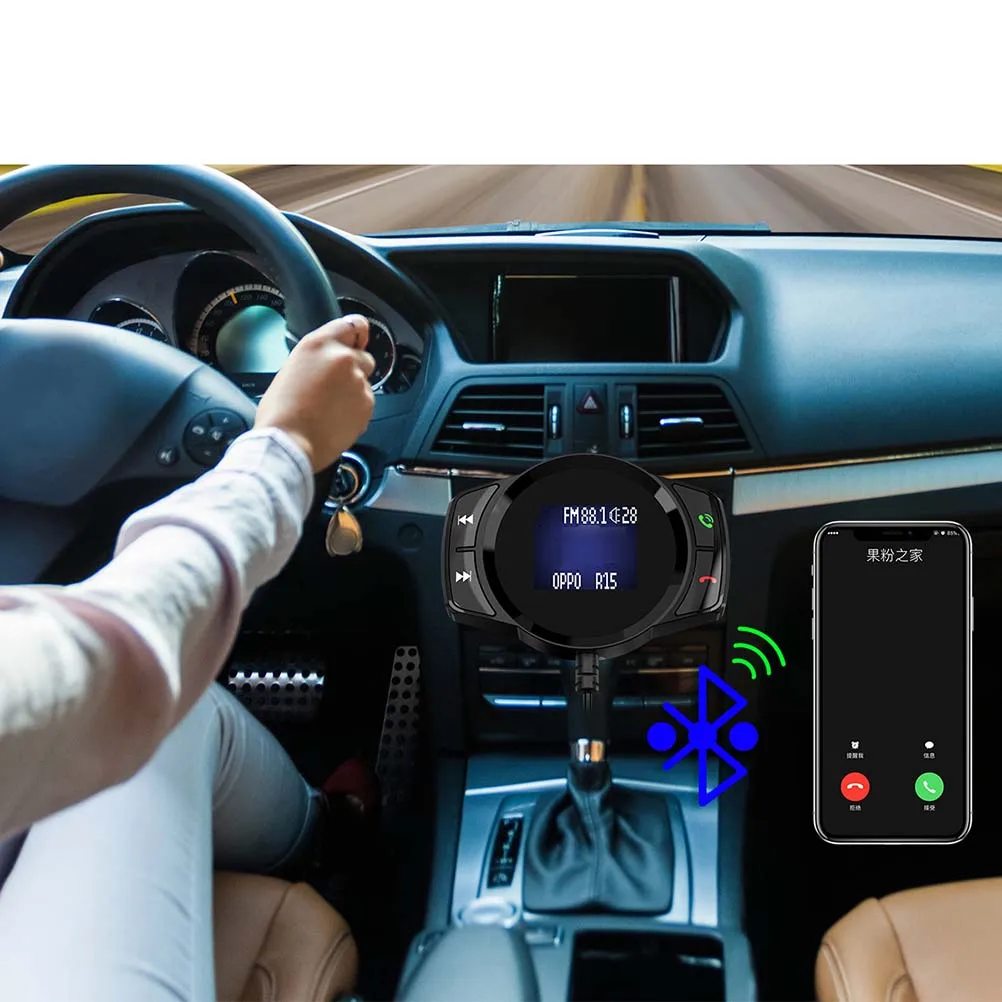Bluetooth автомобильный набор, свободные руки, Автомобильный MP3-плеер ЖК-дисплей Дисплей Bluetooth FM передатчик Hands Free плеер транспортных средствах