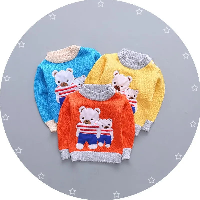 BibiCola winter clothes baby boys girls sweaters cartoon toddler pullovers outerwear kids warm underwear for child knitwear