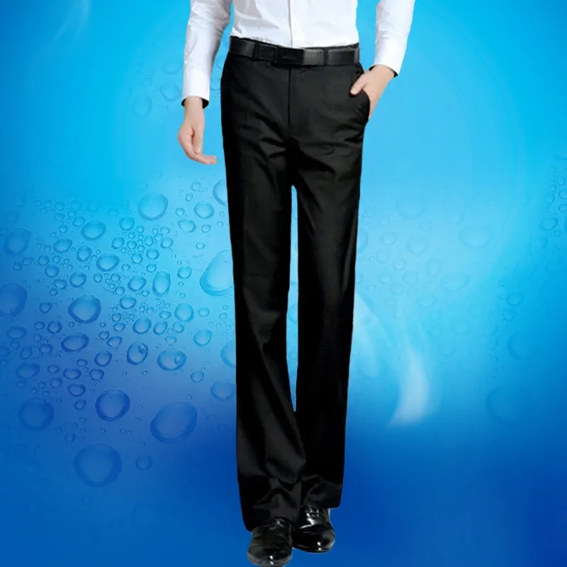 Новые расклешенные брюки мужские весенне-осенние тонкие корейские брюки британские повседневные нежелезные брюки на талии больше размера 29-37 - Цвет: Navy blue