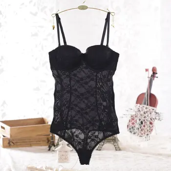 

bras Europe and the United States high-grade embroidery conjoined body sculpture black temptation sexy lace detachable shoulder