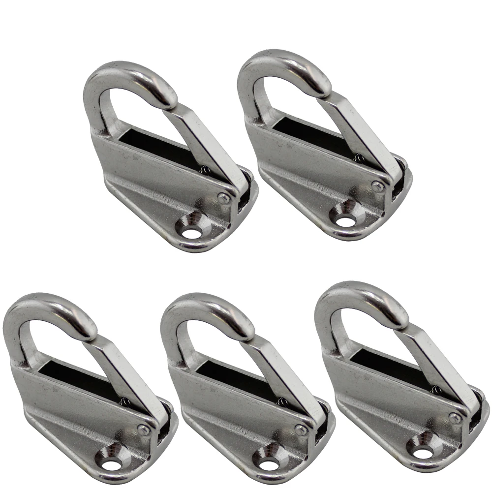 

Stainless Steel 316 Spring Locked Fender Hook Snap Fending Hook Attach Rope Boat Sail Tug Ship marine Hardware 5pcs