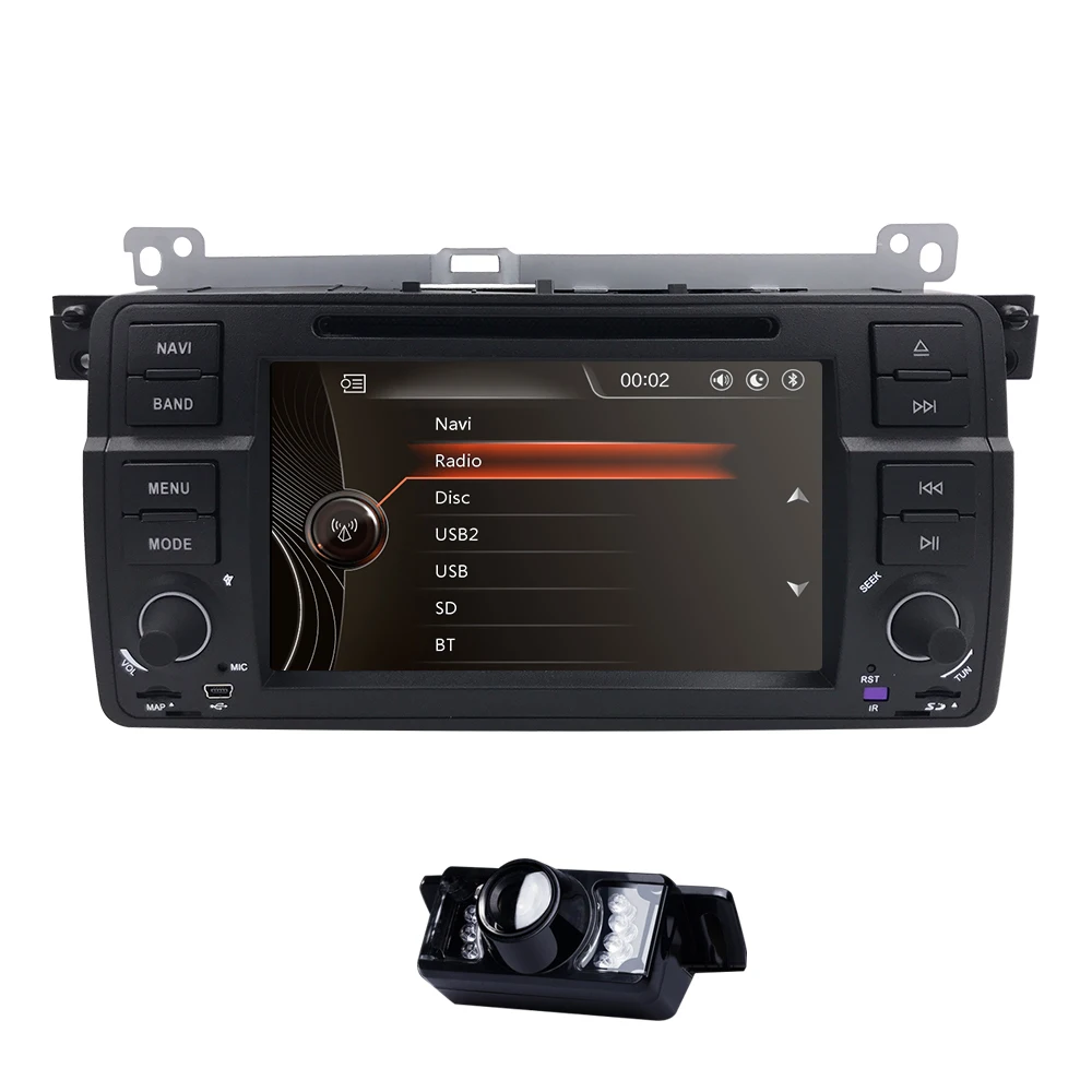 

AutoRadio 1 Din Car DVD Player For BMW E46 M3 318/320/325/330/335 Rover 75 1998-2006 GPS Navigation BT SWC RDS DVBT DAB+ CAM