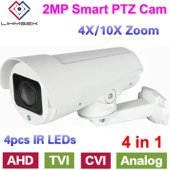 

Lihmsek 1080P 2.0 Megapixel HD AHD CVI TVI Analog 4 in 1 Smart Mini Bullet PTZ Camera 4X 10X Zoom Lens Optional For Outdoor use