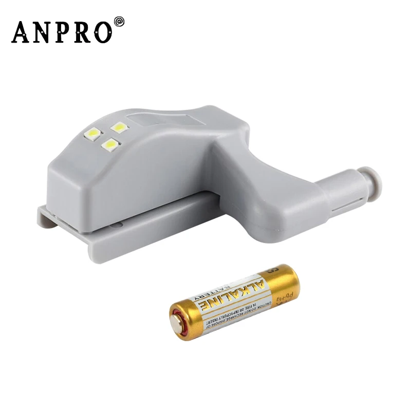 

Anpro LED Sensor Light Under Cabinet Light Inner Hinge Lamp Wardrobe Light with Battery For Cupboard Closet Kitchen Door Light