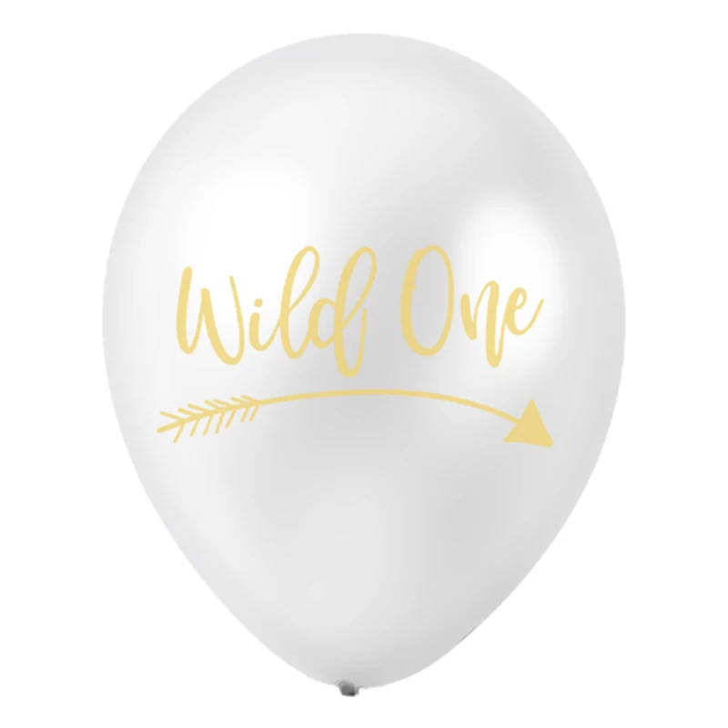 10 шт 10-дюймовые латексные воздушные шары с золотыми буквами Wild One Boy Girl First Baby shower 1 St украшения для дня рождения