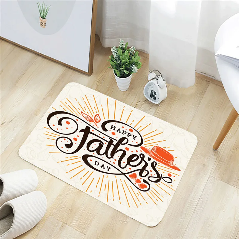 

Father's Day Door Mat Comfort Square Flannel Kitchen Non-slip Mat 40x60CM Kitchen Carpet Room Pad Floor Mat Home High Quality
