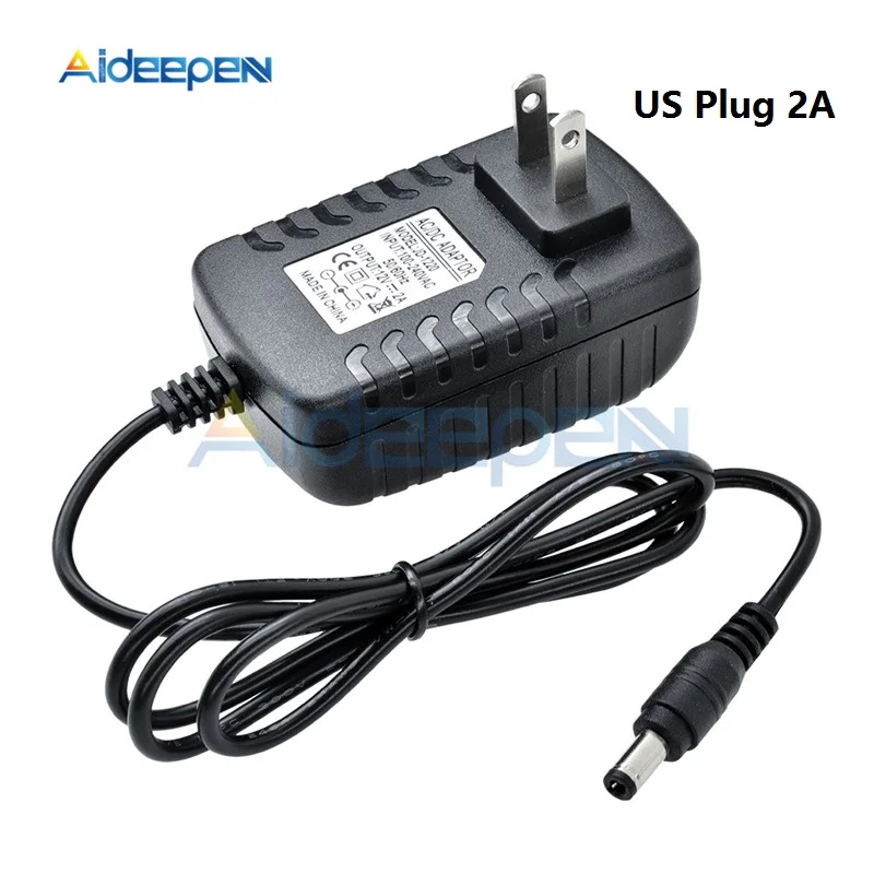 ЕС и США драйвер plug адаптер AC110V 220V переменного тока в постоянный 12В 2A 1.8A 5,5*2,1 мм, 1 шт - Цвет: US Plug 2A