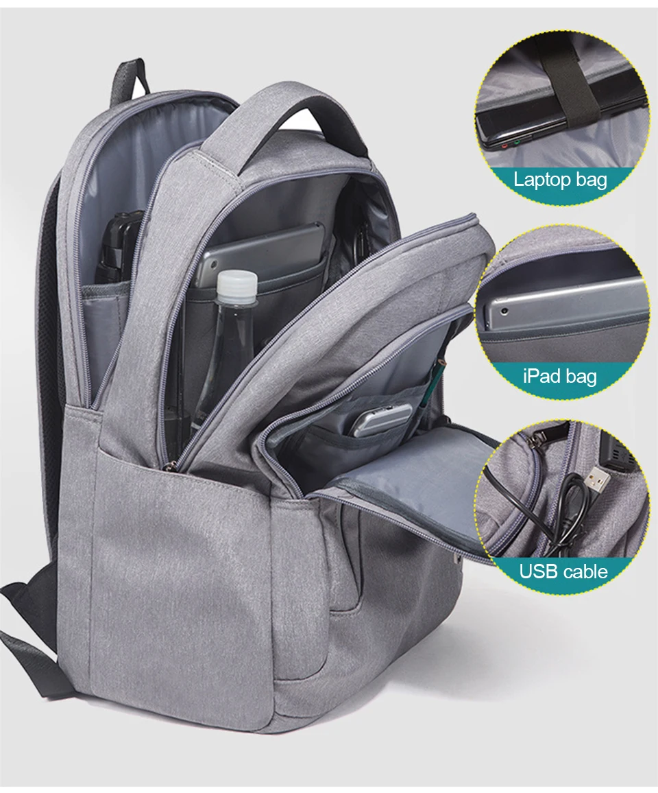 Men Backpack Male Laptop 17'' 15.6 Backpacks Waterproof Women Bag Pack Student Notebook Backpacking USB Charging Female Mochila (5)