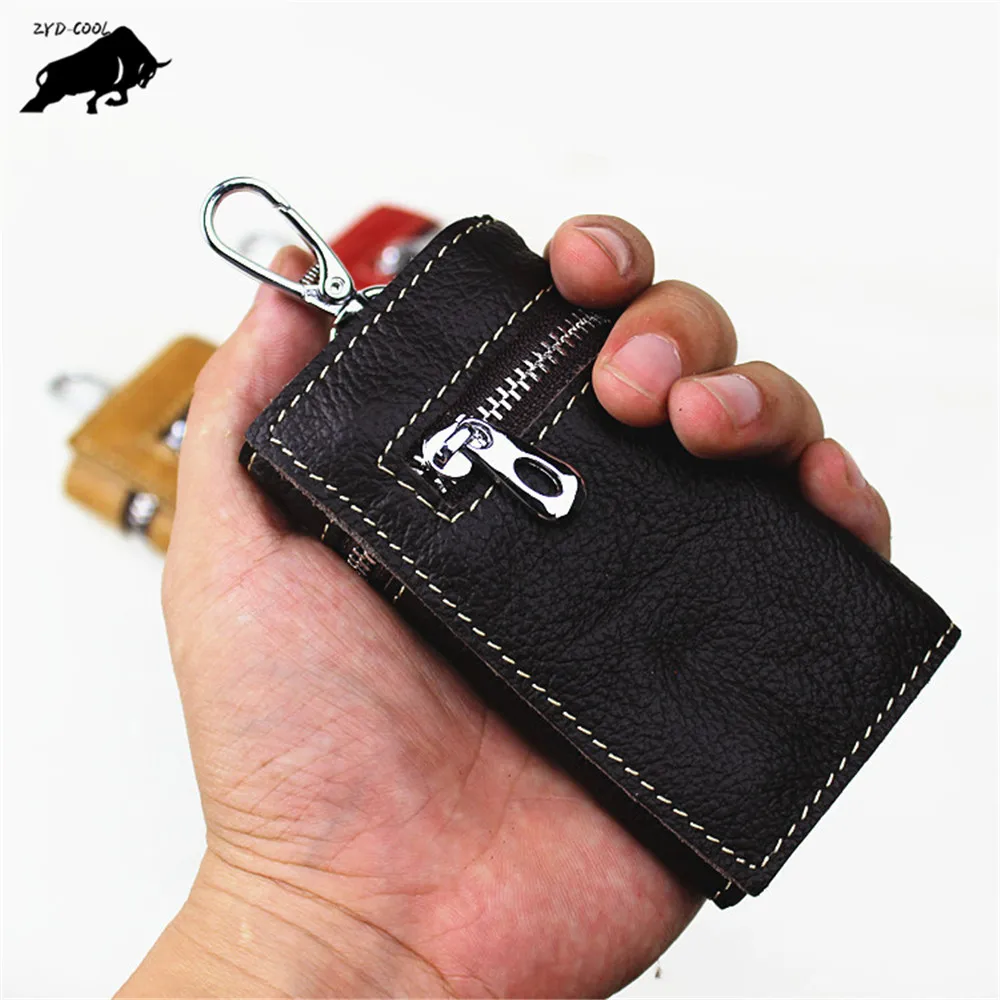 Cuir Clé Sac Key Holders Keychain Casual Vintage Porte-monnaie pour hommes