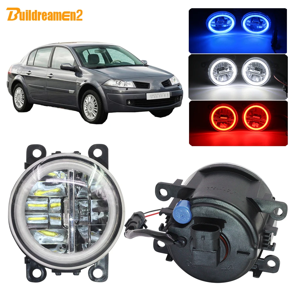

Buildreamen2 For Renault Megane 2/II 3/III 2002-2015 Car H11 4000LM LED Bulb Fog Light Angel Eye DRL Daytime Running Light 12V