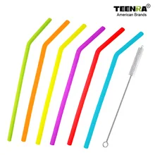 TEENRA 60 шт. Dia 7 мм многоразовый силикон соломинки