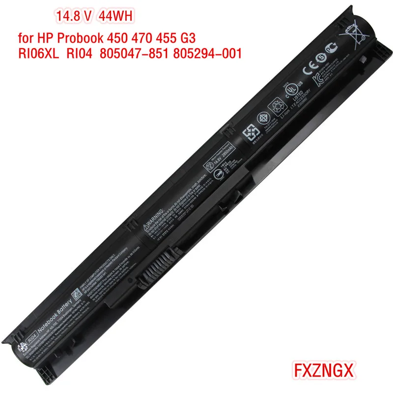 44Wh натуральная RI04 Батарея для hp ProBook 450 455 470 G3 серии RI06XL HSTNN-DB7B HSTNN-PB6Q HSTNN-Q94C 805294-001 805047-851
