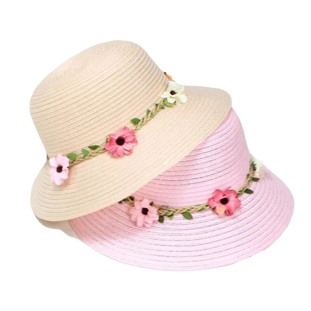 Fashion Children Hats For Girls Beach Hat Flower Cap Kids Straw Hat Childrens Summer Sun Hand