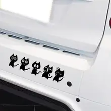 Reflective Family Car Sticker Funny Decal Wink Cat Comic Action Combination For Volkswagen Skoda Renault Toyota Opel Peugeot 206