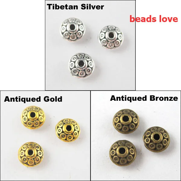 

(100Pcs/lot )4mm Pick 3 Colors Jewelry Findings Pattern Spacer Beads 6mm*4mm Dia (w02960)Free Shipping!