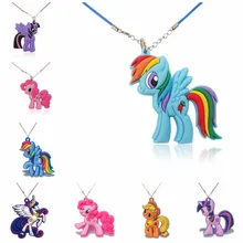 2 Pcs PVC Kartun Kuda Kalung Kalung Liontin Cute Anime Gambar Tali Rantai Kalung 51 Cm Pesona Perhiasan untuk hadiah Anak(China)