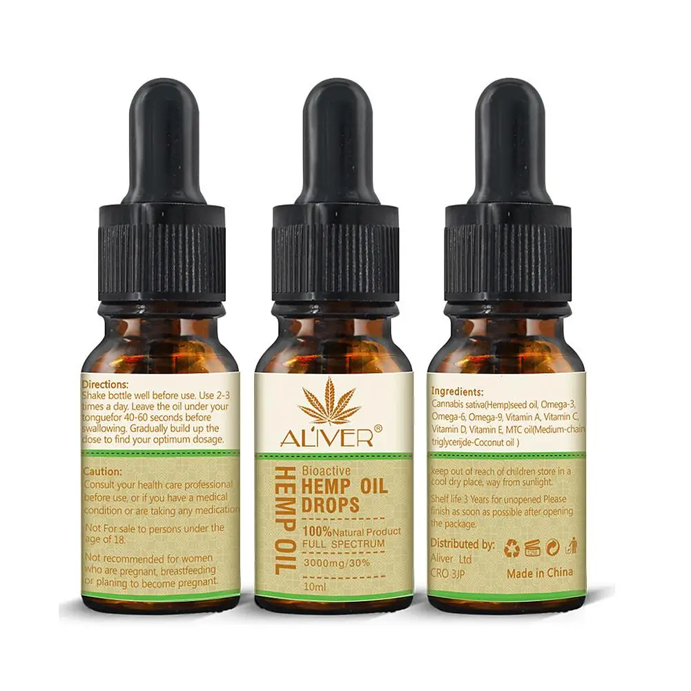 

1 bottle Organic Hemp Seed Oil For Anxiety Stress Relief Improve Sleep Soothing Fatigue Facial Body Care Essential Oil