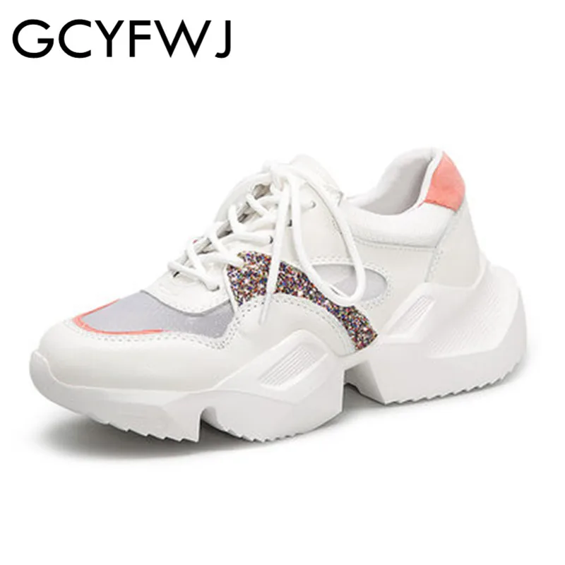GCYFWJ/2019 г. женская обувь кожаные кроссовки с сетчатой дышащей подошвой женские