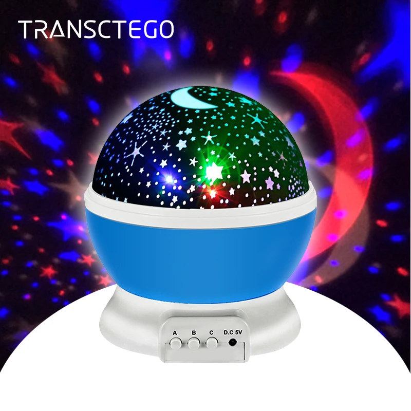 

Ночник, 4 светодиода, романтичные Звездные лампы, 3 модели, вращающийся проектор, лунный светильник для детей, прикроватная лампа для детской спальни