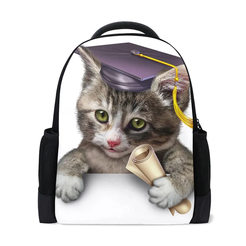 ALAZA Шарм выпускник животных печати большое пространство Книга сумка для ноутбука рюкзак Для женщин Школа дорожная сумка mochila feminina - Цвет: Cat1