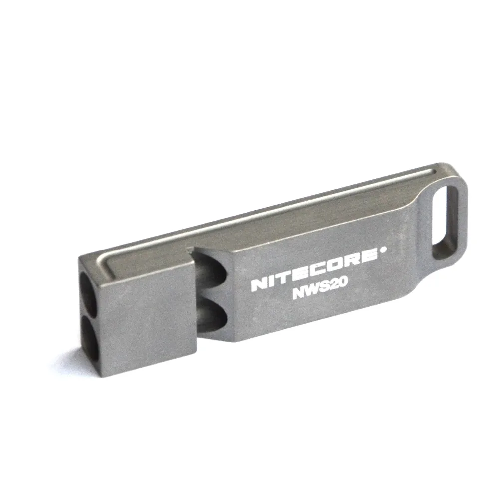 

TOPSALE NITECORE 120dB Lifesaving Survival Whistle NWS20 Titanium Alloy UNI BODY Outdoor Emergency Portable Lighting Accessories