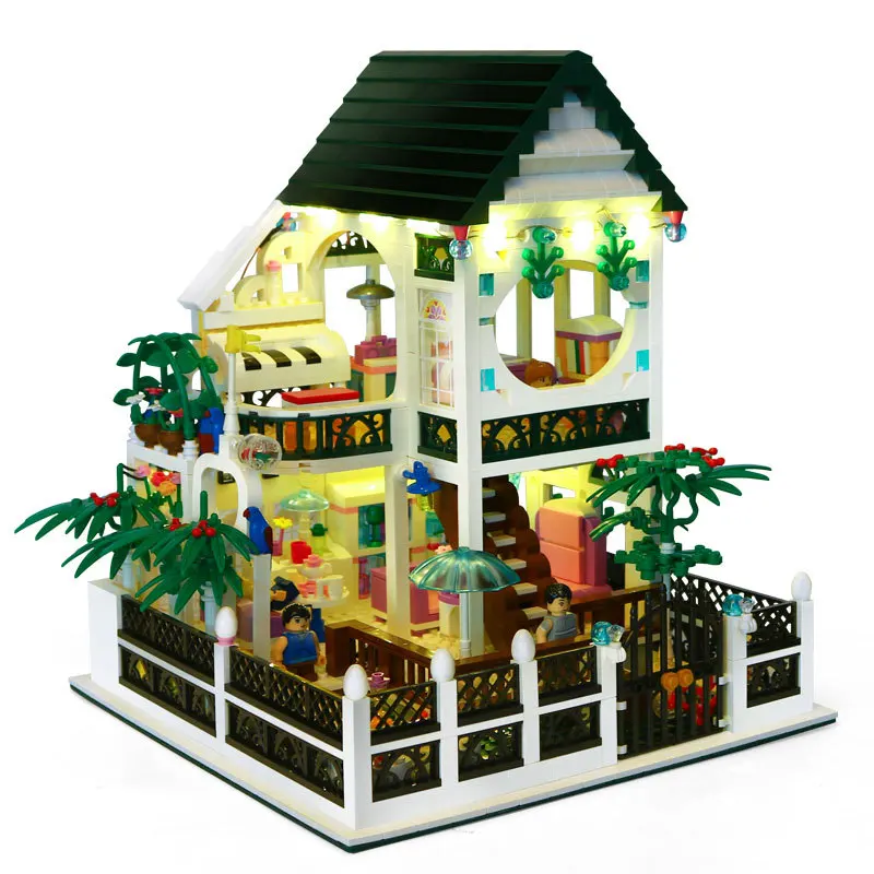 

City View Scene Street Model Building Block Toys Gaming Room Candy shop Architecture Bricks Children for toy Girl toy