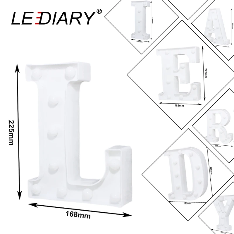 LEDIARY новинка светодиодный ночник с буквенным принтом белый 26 алфавитов украшение