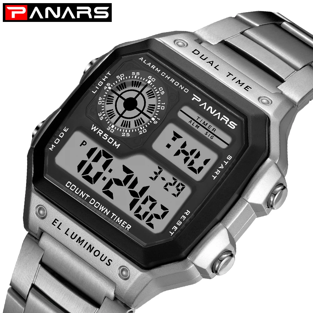 PANARS Sports Mens Retro Watches Waterproof Count 