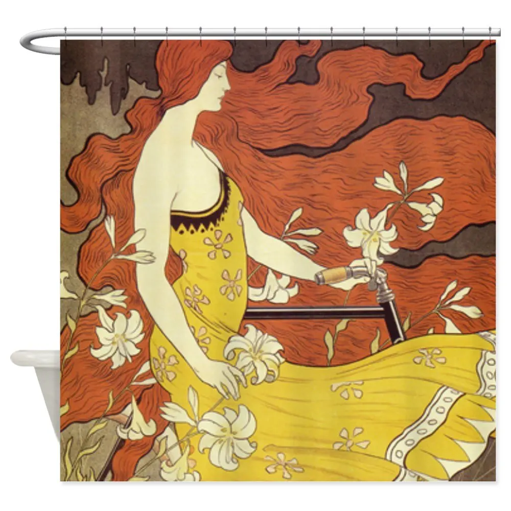 

Design Art Nouveau Decorative Fabric Shower Curtain