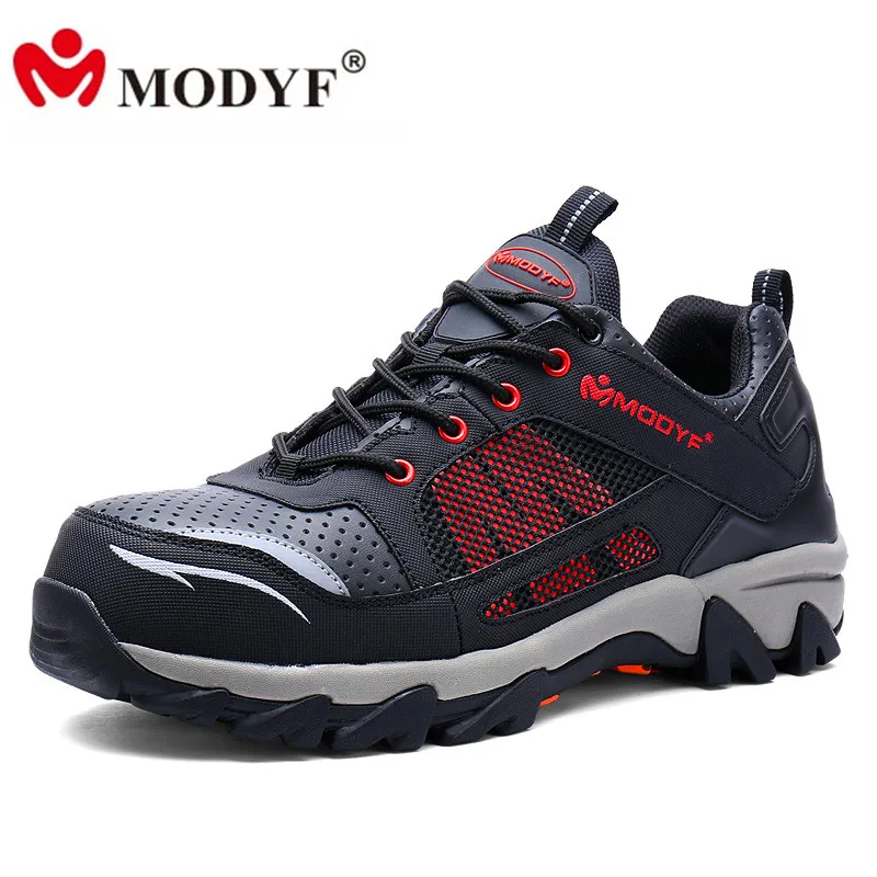 

MODYF Men Steel Toe Work Safety Shoes Breathable Casual Spring Outdoor Boots Puncture Proof Footwear Slip Resistant